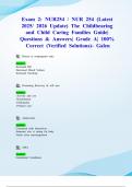 Exam 2&colon; NUR254 &sol; NUR 254 &lpar;Latest 2025&sol; 2026 Update&rpar; The Childbearing and Child Caring Families Guide&vert; Questions & Answers&vert; Grade A&vert; 100&percnt; Correct &lpar;Verified Solutions&rpar;- Galen