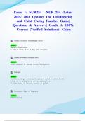 Exam 1&colon; NUR254 &sol; NUR 254 &lpar;Latest 2025&sol; 2026 Update&rpar; The Childbearing and Child Caring Families Guide&vert; Questions & Answers&vert; Grade A&vert; 100&percnt; Correct &lpar;Verified Solutions&rpar;- Galen