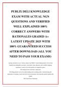 PUBLIX DELI KNOWLEDGE EXAM WITH ACTUAL NGN QUESTIONS AND VERIFIED WELL EXPLAINED 100&percnt; CORRECT ANSWERS WITH RATIONALES GRADED A&plus; LATEST UPDATE 2025 WITH 100&percnt; GUARANTEED SUCCESS AFTER DOWNLOAD &lpar;ALL YOU NEED TO PASS YOUR EXAMS&rpar;