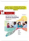 Test Bank For Pearson's Comprehensive Medical Assisting&comma; 5th Edition by Kristiana Sue M&period; Routh&comma; Diana Garza&comma; Jennifer Lam&eacute;&comma; Joseph J&period; Mistovich&comma; Jahangir Moini&comma; Jamie Nguyen Chapter 1-57