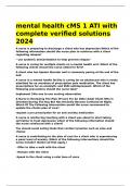 mental health cMS 1 ATI with complete verified solutions 2024