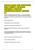 Mental health CMS QUESTIONS AND CORRECT DETAILED ANSWERS &lpar;VERIFIED VERIFIED SOLUTIONS&rpar;