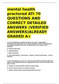 mental health proctored ATI 70 QUESTIONS AND CORRECT DETAILED ANSWERS