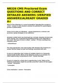NR326 CMS Proctored Exam QUESTIONS AND CORRECT DETAILED ANSWERS