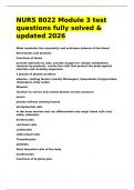 NURS 8022 Module 3 test questions fully solved & updated 2026&period;