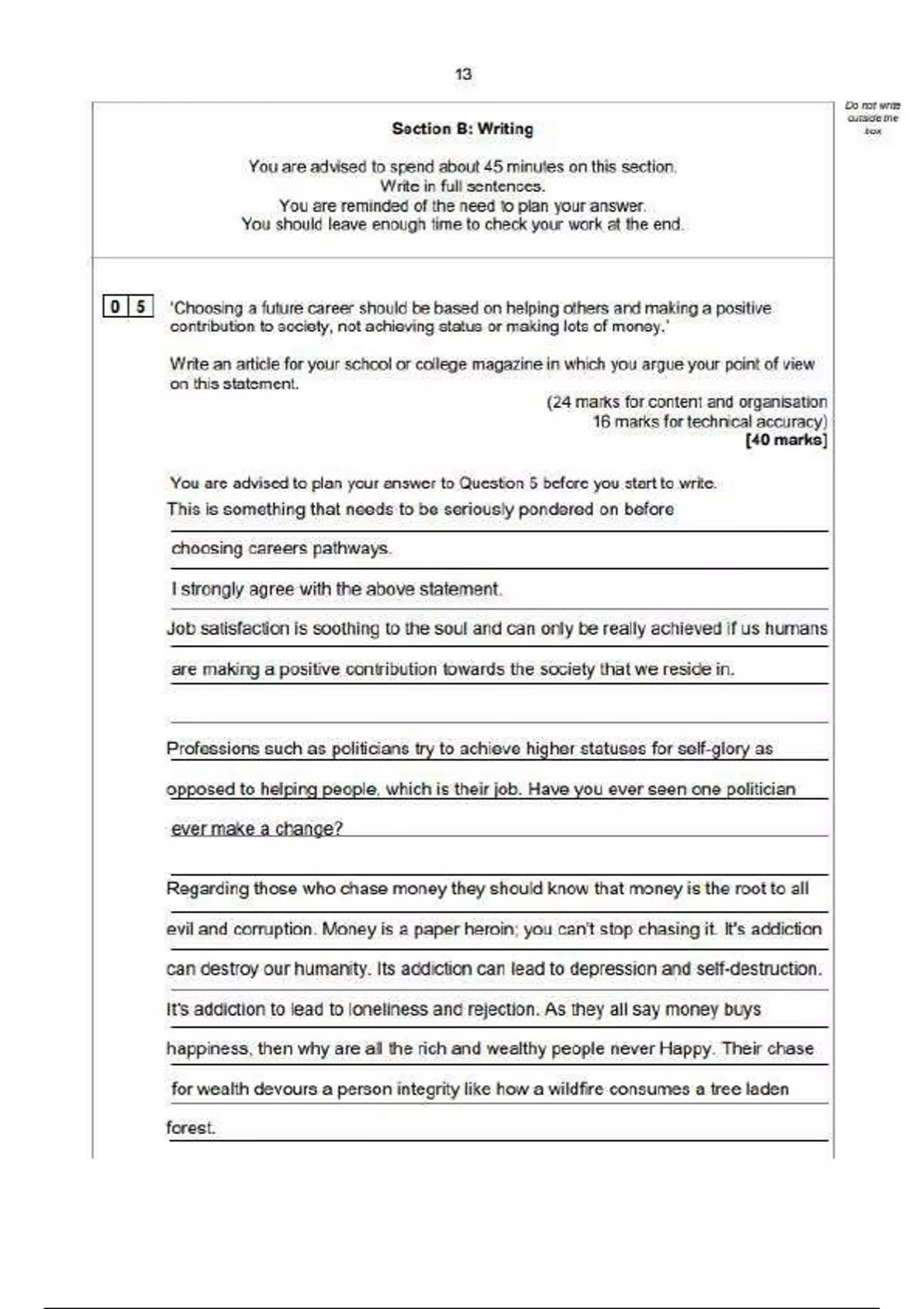 2024 AQA English Language Paper 2 Question 5 MARKING SCHEME. - GCSE ...