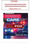 TEST BANK For Paramedic Care&colon; Principles & Practice&comma; 6th edition Volume 5 by Bledsoe&comma; All 1-16 Chapters Covered &comma;Latest Edition