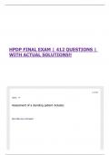 HPDP FINAL EXAM &vert; 412 QUESTIONS &vert; WITH ACTUAL SOLUTIONS&excl;&excl;