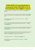Module 00102-15 Exam Introduction to  Construction Math UPDATED ACTUAL  Exam Questions and CORRECT Answers