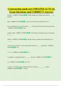 Construction math test UPDATED ACTUAL  Exam Questions and CORRECT Answers