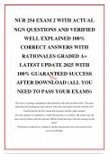 NUR 254 EXAM 2 WITH ACTUAL NGN QUESTIONS AND VERIFIED WELL EXPLAINED 100&percnt; CORRECT ANSWERS WITH RATIONALES GRADED A&plus; LATEST UPDATE 2025 WITH 100&percnt; GUARANTEED SUCCESS AFTER DOWNLOAD &lpar;ALL YOU NEED TO PASS YOUR EXAMS&rpar;