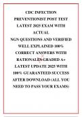 CDC INFECTION PREVENTIONIST POST TEST LATEST 2025 EXAM WITH ACTUAL NGN QUESTIONS AND VERIFIED WELL EXPLAINED 100&percnt; CORRECT ANSWERS WITH RATIONALES GRADED A&plus; LATEST UPDATE 2025 WITH 100&percnt; GUARANTEED SUCCESS AFTER DOWNLOAD &lpar;ALL YOU NEED TO PASS YOUR EXAMS&rpar;
