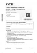 OCR GCSE Biology A &lpar;Gateway Science&rpar; PAPER 1 and 2 &lpar;Foundation Tier&rpar; JUNE 2024 QUESTION PAPERS AND MARK SCHEMES