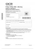 OCR GCSE Biology B &lpar;Twenty First Century Science&rpar; J257&sol;03 JUNE 2024 QUESTION PAPER AND MARK SCHEME