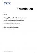OCR GCSE Biology B &lpar;Twenty First Century Science&rpar; PAPER 1 and 2 JUNE 2024 QUESTION PAPERS AND MARK SCHEMES