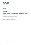 OCR GCSE Business J204&sol;01 JUNE 2024 MARK SCHEME&colon; Business 1&colon; business activity&comma; marketing and people