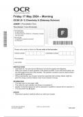 OCR GCSE Chemistry A &lpar;Gateway Science&rpar; J248&sol;01 &lpar;Foundation Tier&rpar; JUNE 2024 QUESTION PAPER AND MARK SCHEME