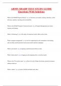 ARMY SHARP TEST STUDY GUIDE Questions With Solutions