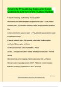 Relativity Processing Specialist Exam  Questions and Answers &vert; Latest Update