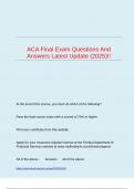 ACA Final Exam Questions And Answers Latest Update &lpar;2025&rpar;&excl;&excl;