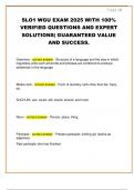SLO1 WGU EXAM 2025 WITH 100&percnt;  VERIFIED QUESTIONS AND EXPERT  SOLUTIONS&vert; GUARANTEED VALUE  AND SUCCESS&period;