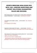 SPORTS MEDICINE HOSA EXAM 2025  WITH 100&percnt; VERIFIED QUESTIONS AND  EXPERT SOLUTIONS&vert; GUARANTEED  VALUE AND SUCCESS&period;