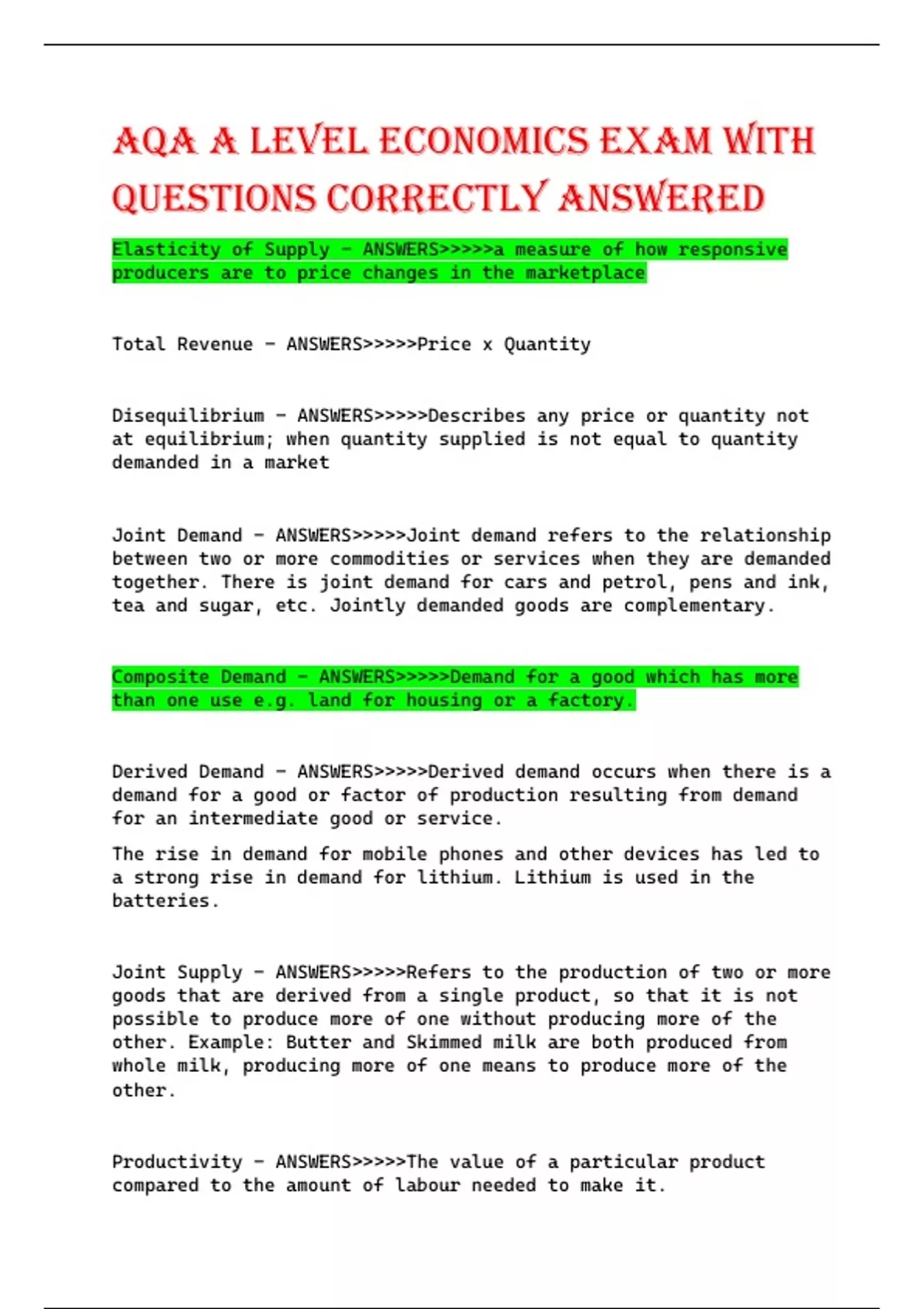 financial market regulation – a-level economics aqa... AQA A LEVEL ECONOMICS exam with questions correctly answered - AQA A ...