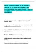 MGM 101 FINAL EXAM WITH CORRECT ACTUAL QUESTIONS AND CORRECTLY WELL DEFINED ANSWERS LATEST  ALREADY GRADED A&plus;     