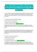 NCSBN Practice Questions 76-90 Latest Update 2025-2026 Actual Exam 150 Questions with 100&percnt; Verified Correct Answers Guaranteed A&plus; Verified by Professor