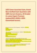    LEED Green Associate Exam&comma; Brand New Verified Exam Questions with 100&percnt; Correct Answers&comma; All Graded A&plus;&comma;Latest Expert Premium Update&lpar;2025-2026&rpar;&vert;>100&percnt; Guaranteed Success&period;