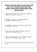 SPORTS MEDICINE HOSA-TAYLOR EXAM 2025  WITH 100&percnt; VERIFIED QUESTIONS AND  EXPERT SOLUTIONS&vert; GUARANTEED VALUE  AND SUCCESS&period;