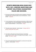 SPORTS MEDICINE-HOSA EXAM 2025  WITH 100&percnt; VERIFIED QUESTIONS AND  EXPERT SOLUTIONS&vert; GUARANTEED  VALUE AND SUCCESS&period;