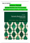 Solution Manual Dynamic Business Law&colon; The Essentials&comma;  6th Edition Kubasek&comma; Browne&comma; All Chapters 1-25&rpar;&comma;  &emsp;