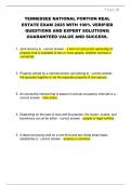 TENNESSEE NATIONAL PORTION REAL  ESTATE EXAM 2025 WITH 100&percnt; VERIFIED  QUESTIONS AND EXPERT SOLUTIONS&vert;  GUARANTEED VALUE AND SUCCESS&period;