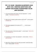 TPC 101 EXAM - READING BLUEPRINTS 2025  WITH 100&percnt; VERIFIED QUESTIONS AND  EXPERT SOLUTIONS&vert; GUARANTEED VALUE  AND SUCCESS&period;