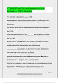 TLSAE Final Exam Questions and  Answers 100&percnt; Solved