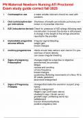 PN Maternal Newborn Nursing ATI Proctored Exam study guide correct fall 2025