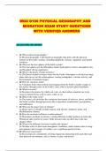 WGU D199 PHYSICAL GEOGRAPHY AND MIGRATION EXAM STUDY QUESTIONS WITH VERIFIED ANSWERS