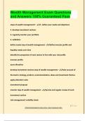 Wealth Management Exam Questions  and Answers 100&percnt; Guaranteed Pass