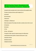 WITS Practice Exam Questions and  Verified Detailed Answers &vert; Rated A&plus;