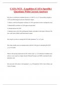 CATA NCE - Legalities &lpar;CATA-Specific&rpar;  Questions With Correct Answers