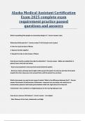 Alaska Medical Assistant Certification Exam 2025 complete exam requirement practice passed questions and answers