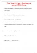 Ccbc Nurn155 Exam 3 Questions And  Answers 100&percnt; Correct