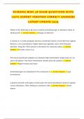 NURSING MISC 3P EXAM QUESTIONS WITH 100&percnt; EXPERT VERIFIED CORRECT ANSWERS LATEST UPDATE 2025