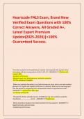  Heartcode PALS Exam&comma; Brand New Verified Exam Questions with 100&percnt; Correct Answers&comma; All Graded A&plus;&comma; Latest Expert Premium Update&lpar;2025-2026&rpar;&vert;>100&percnt; Guaranteed Success&period;