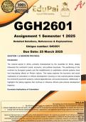 GGH2601 Assignment 1 &lpar;COMPLETE ANSWERS&rpar; Semester 1 2025 &lpar;649301&rpar; - DUE 25 March 2025