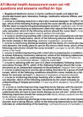 ATI Mental health Assessment exam set &plus;50 questions and answers verified A&plus; tips