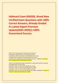 Hallmark Exam BSN206&comma; Brand New Verified Exam Questions with 100&percnt; Correct Answers&comma; Already Graded A&plus;&comma;Latest Expert Premium Update&lpar;2025-2026&rpar;&vert;>100&percnt; Guaranteed Success&period;