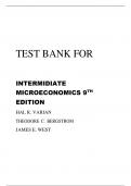 Test Bank &vert; Intermediate Microeconomics 9th Ed by Varian&comma; Bergstrom&comma; West &vert; All Chapters Verified