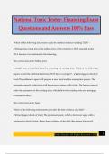National Topic Tester- Financing Exam Questions and Answers 100&percnt; Pass